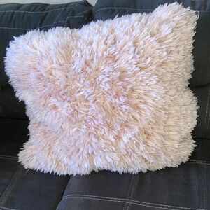 Fluffy Pink Throw Pillow
